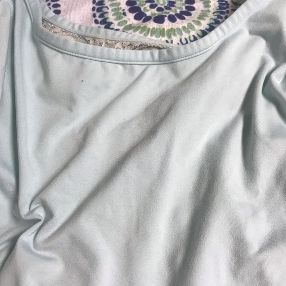 Silky light blue tank top with lace back - Picture 5 of 6